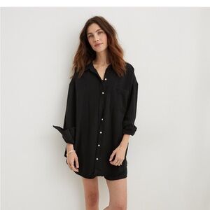 Aerie Black Button-Up Top